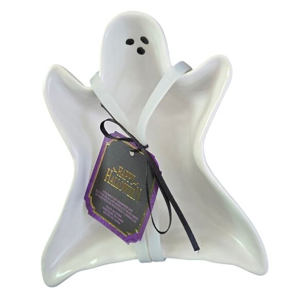 New Global Design Concepts Happy Halloween White Ghost Dipping Bowl - Picture 4 of 4